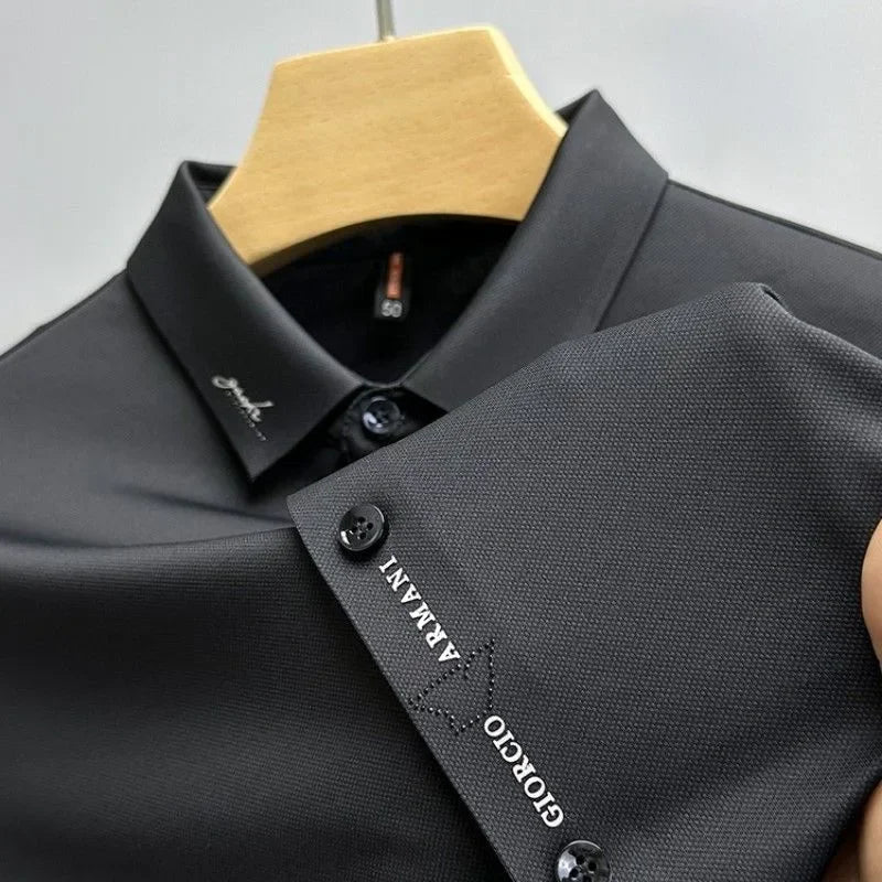 High-End Ice Silk Polo Shirt for Men
