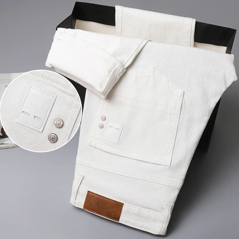 6-Color Men’s Stretch Cotton Straight-Leg Jeans