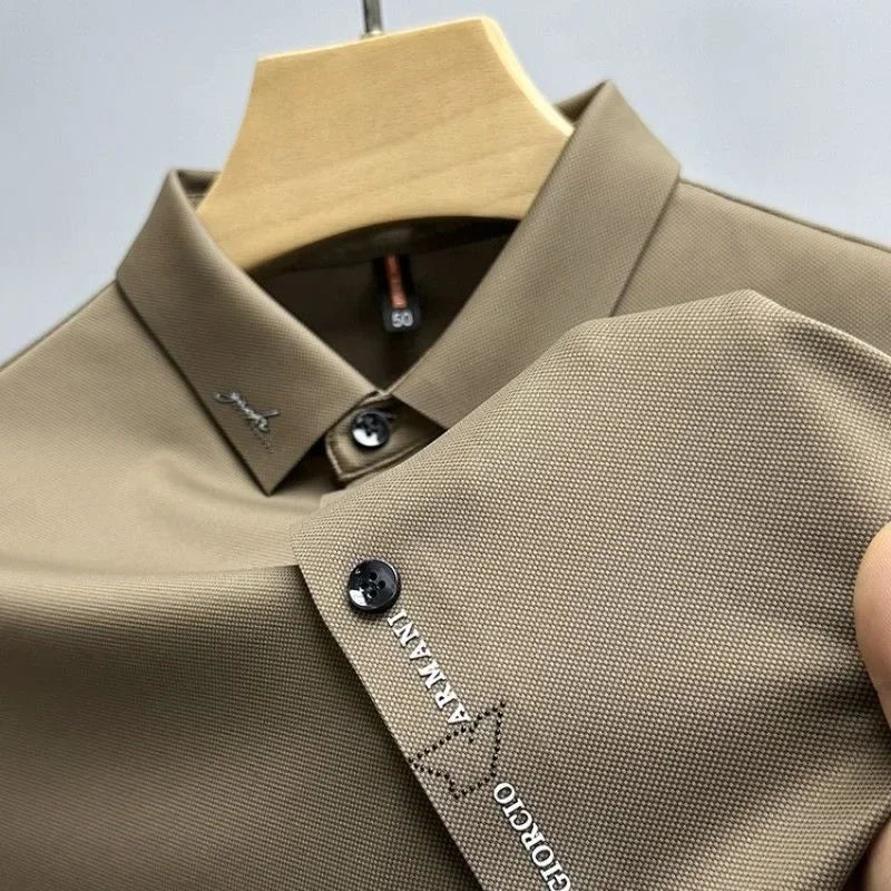 High-End Ice Silk Polo Shirt for Men