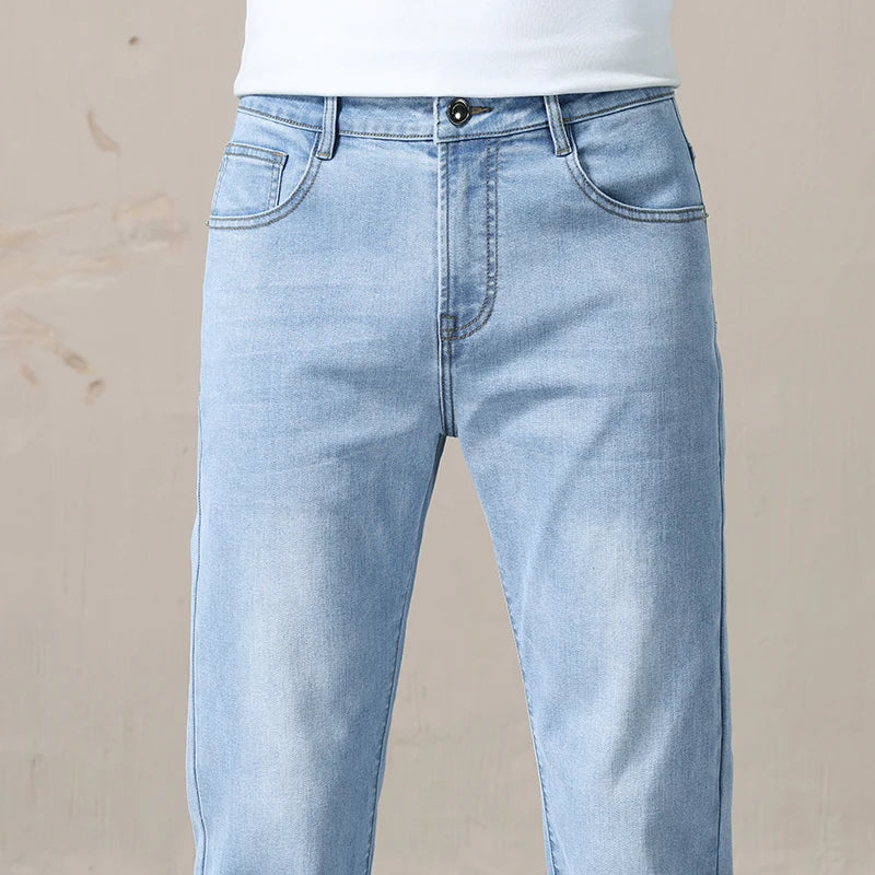 High-Quality Modal Blend Men’s Straight Jeans
