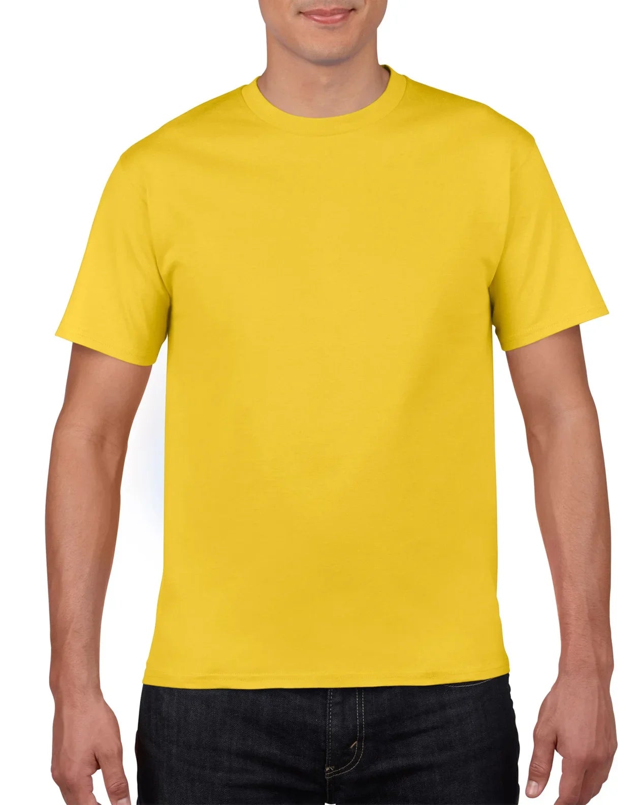 Solid Color O-Neck Tee for Men