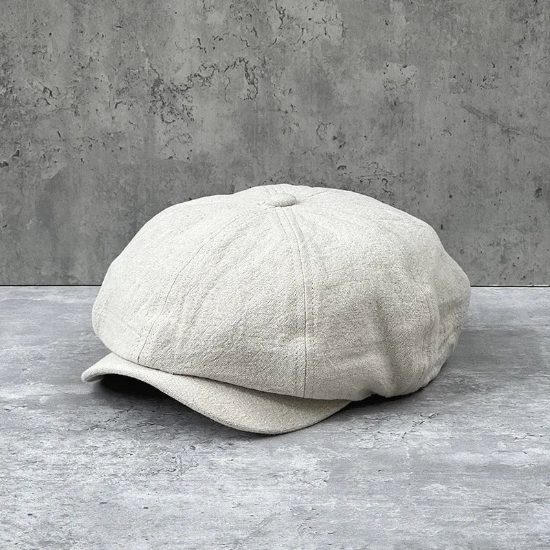 Cotton Linen Newsboy Cap