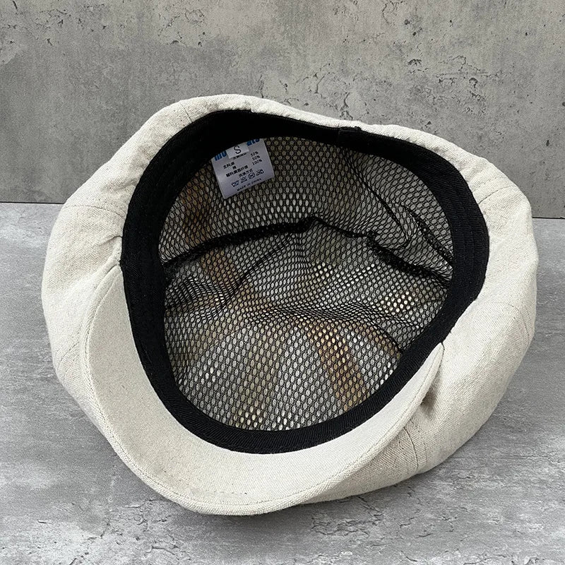 Cotton Linen Newsboy Cap