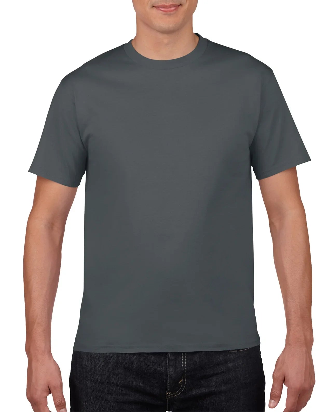 Solid Color O-Neck Tee for Men