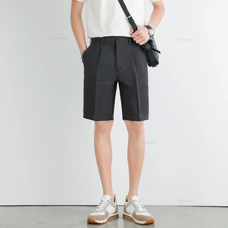 Summer Men's Knee-Length Dress Shorts