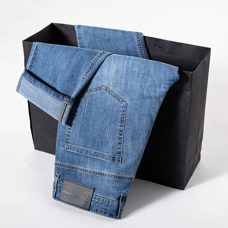 2025 Men’s High Waist Stretch Cotton Jeans