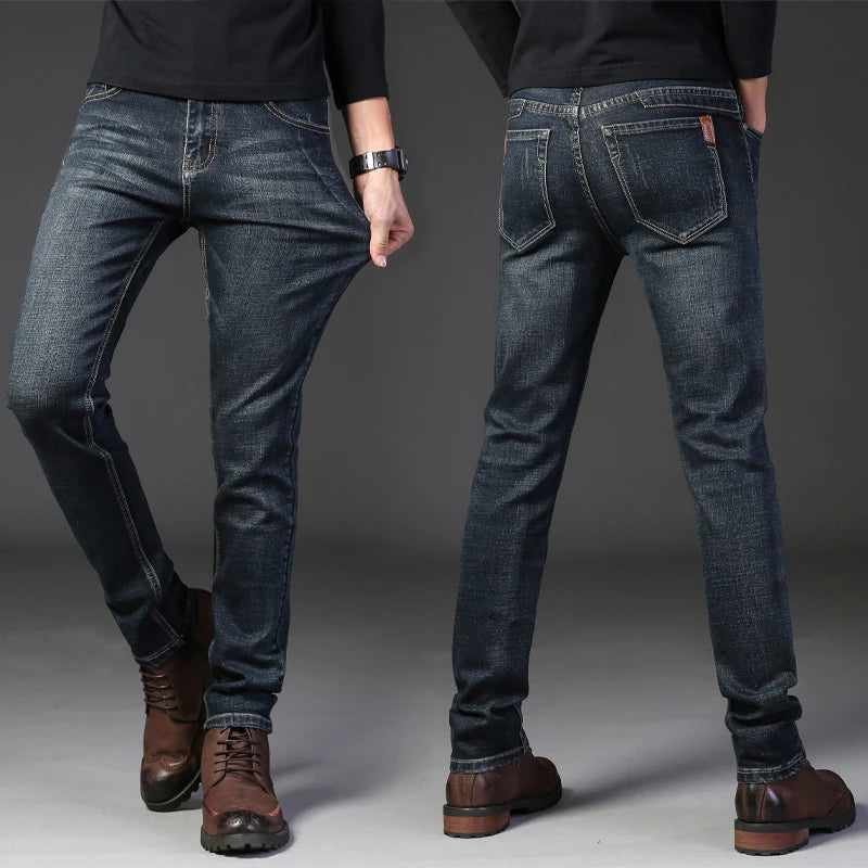 Spring & Autumn Men’s Classic Straight Jeans