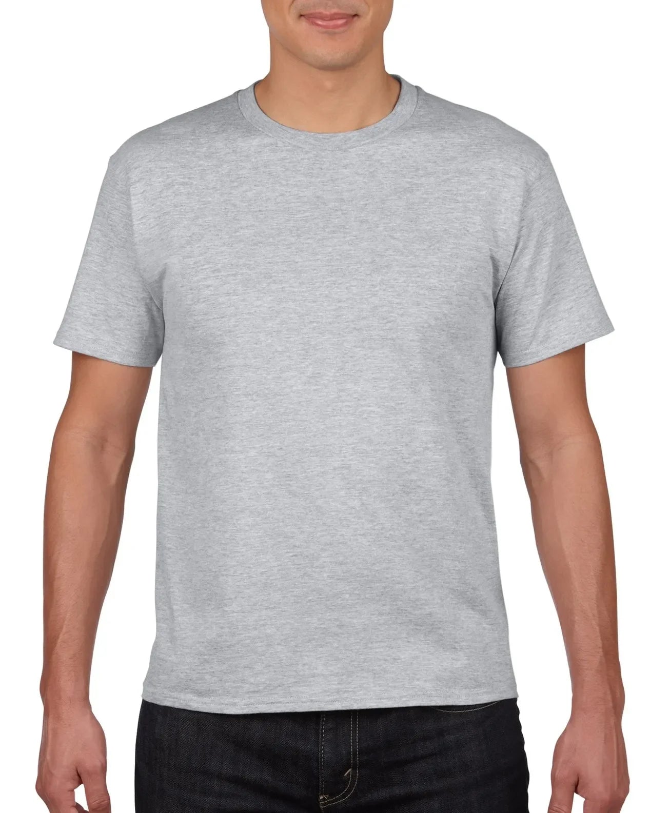Solid Color O-Neck Tee for Men