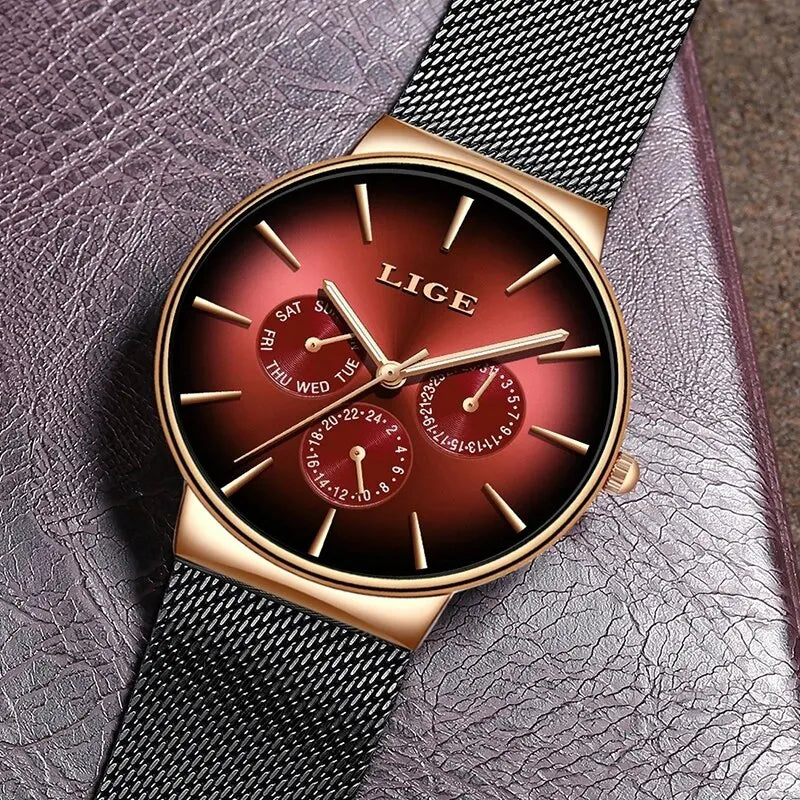 New LIGE Ultra-Thin Men's Watch