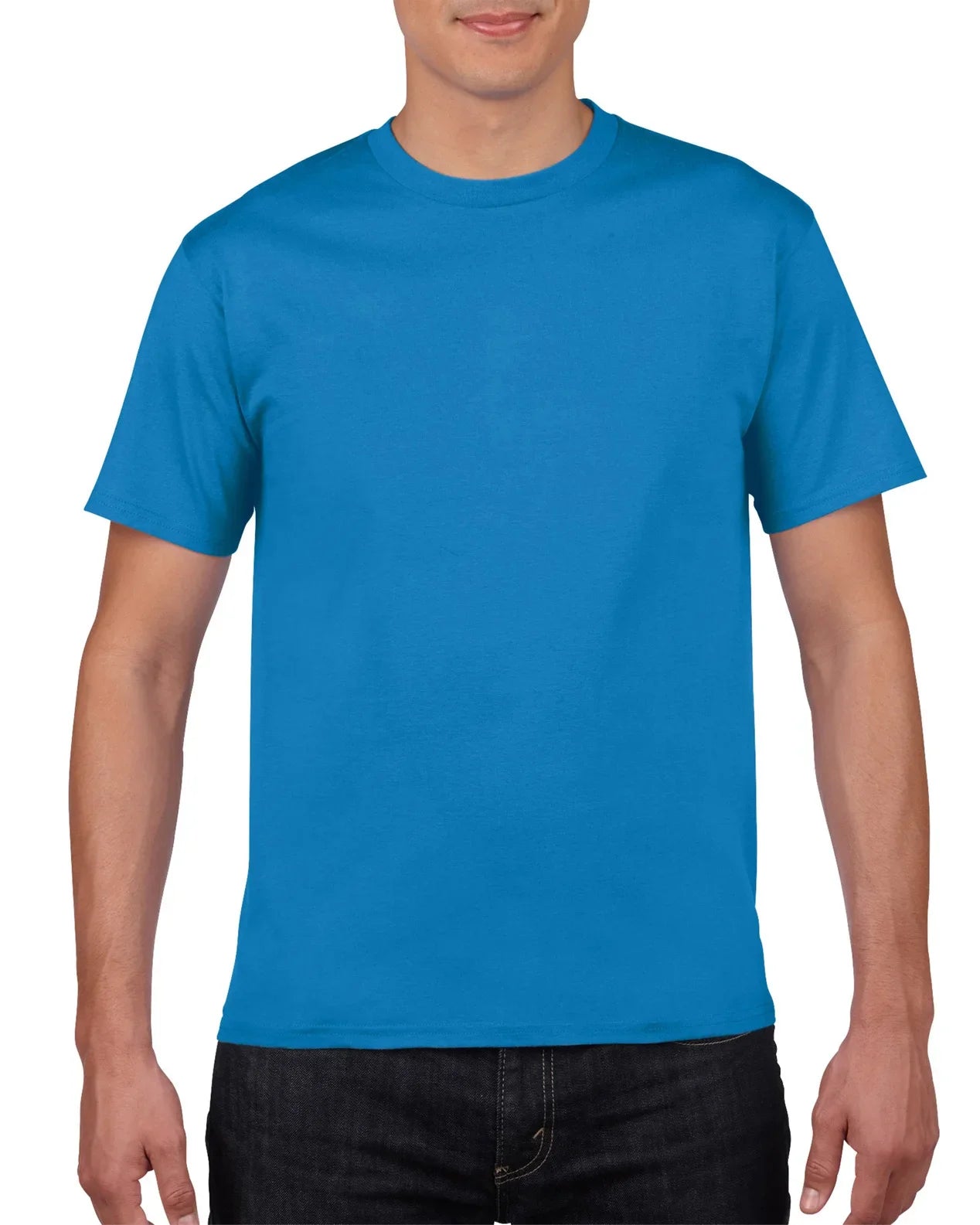 Solid Color O-Neck Tee for Men