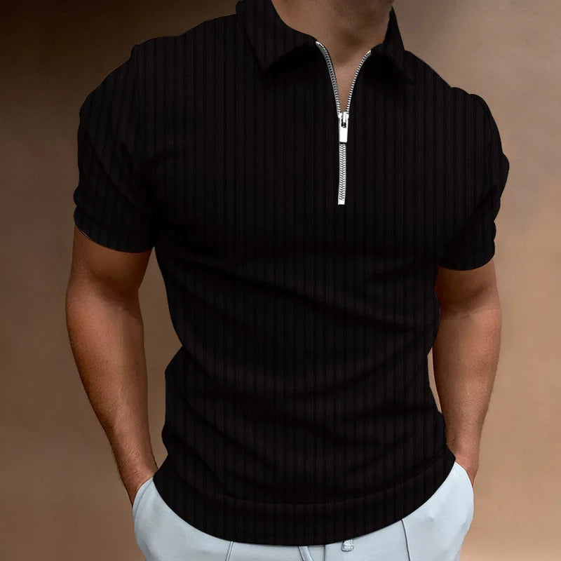 2025 Summer Men’s Striped Polo Shirt