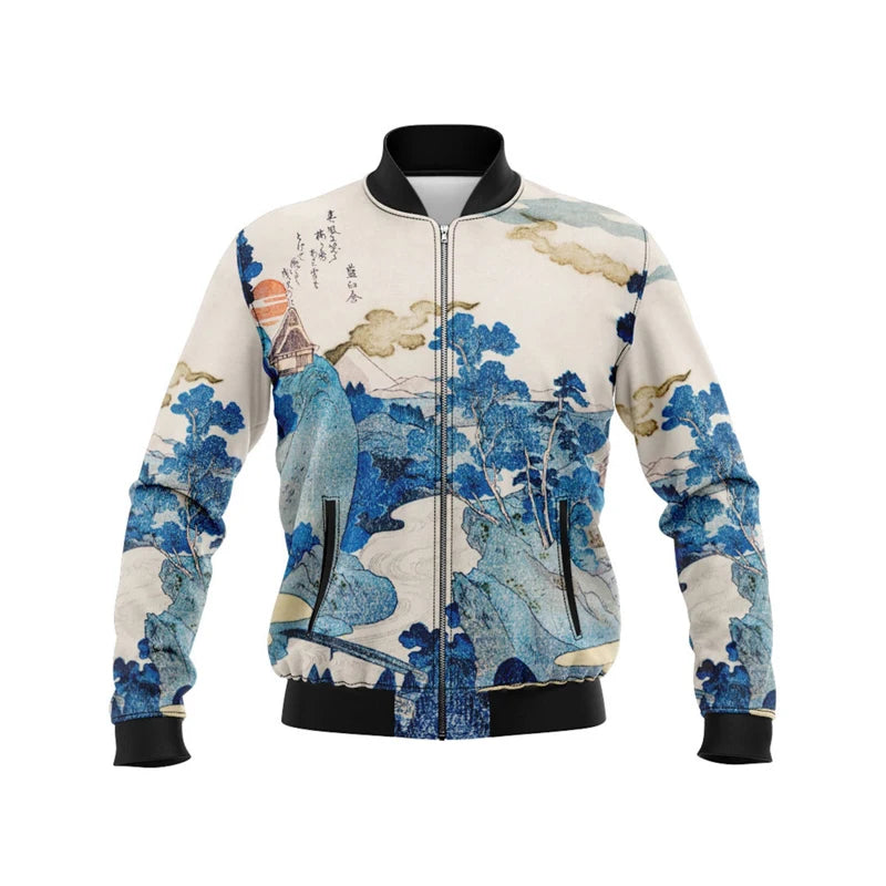Japanese-Style Graphic Bomber Jacket