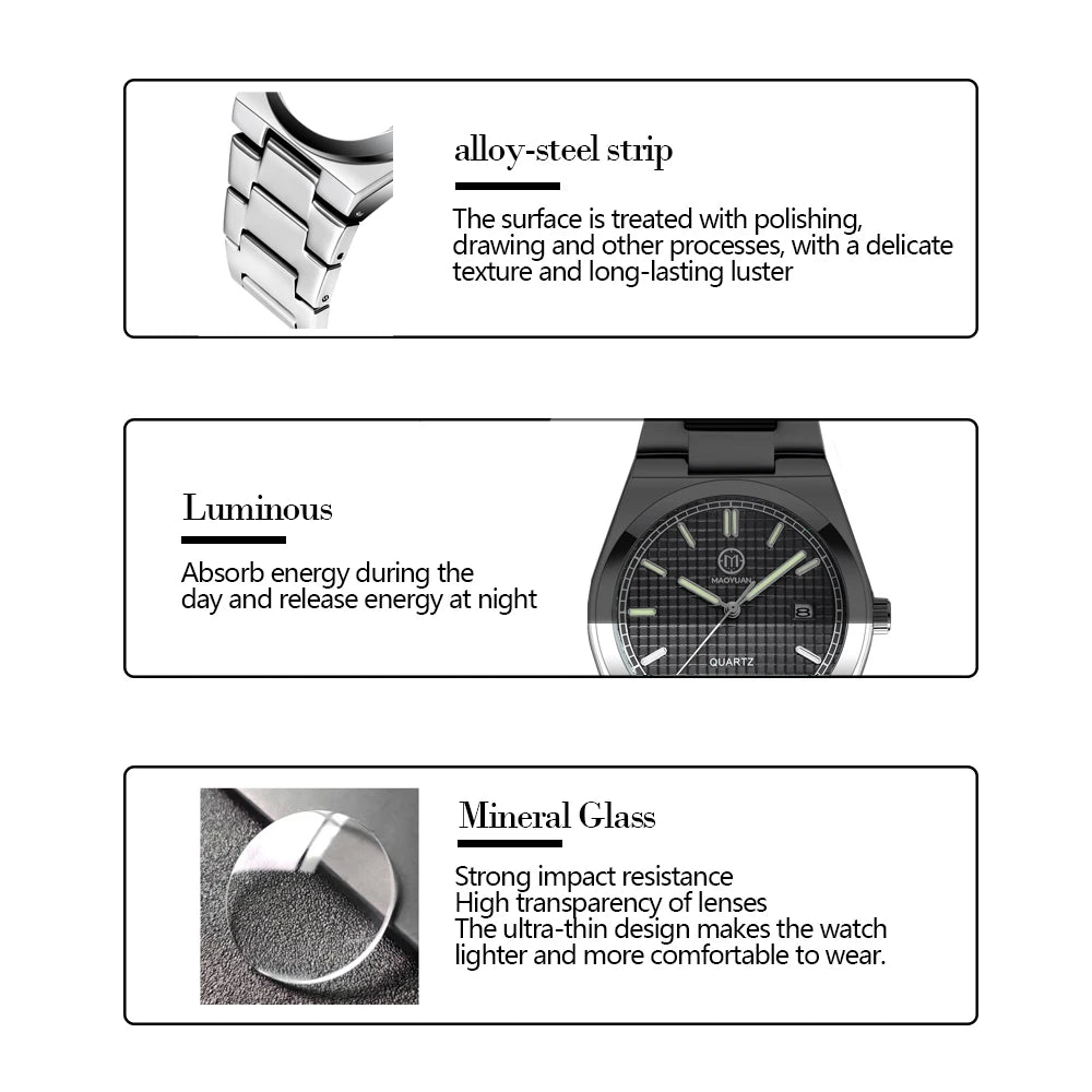 Men's Luxury Sports Watch Waterproof Quartz Timepiece for Casual & Athletic Style