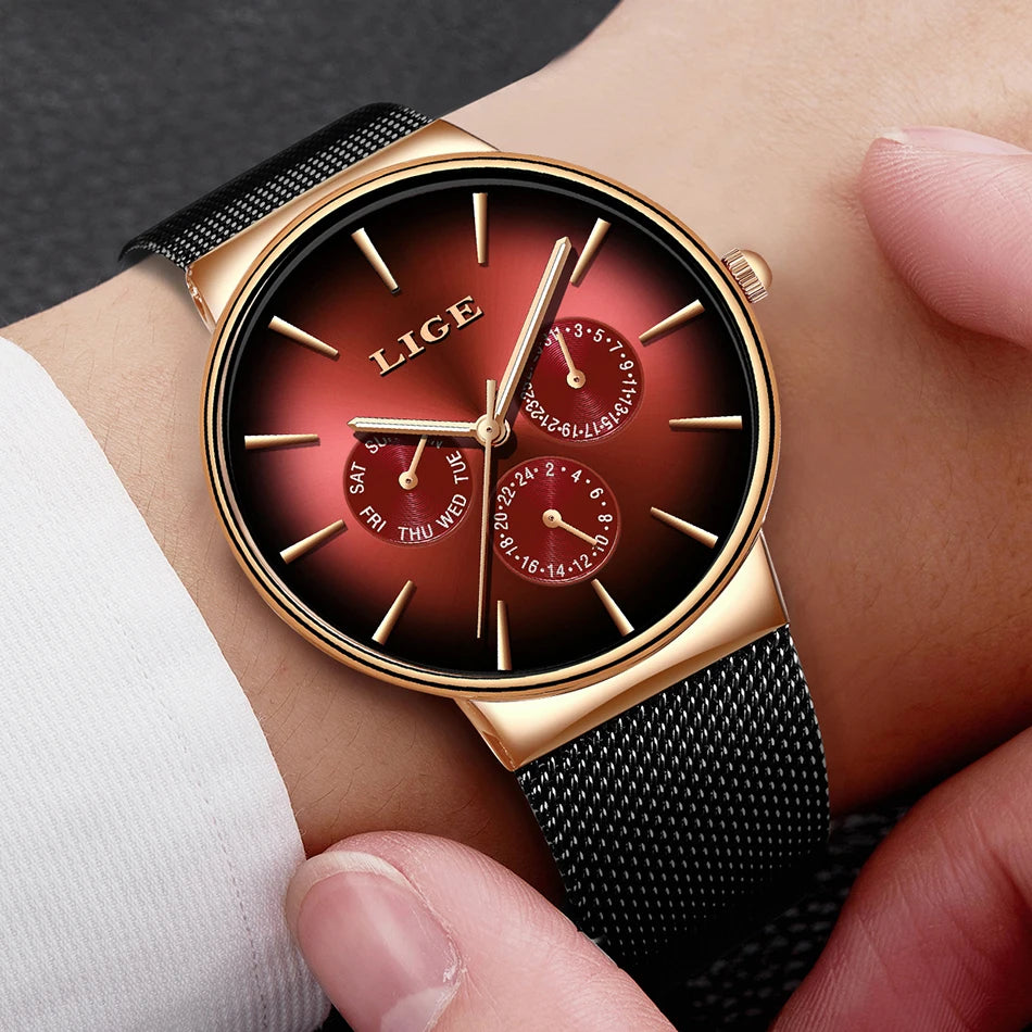 New LIGE Ultra-Thin Men's Watch