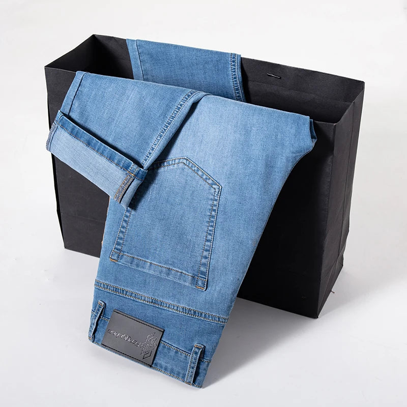 2025 Men’s High Waist Stretch Cotton Jeans
