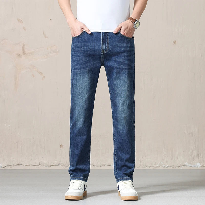 High-Quality Modal Blend Men’s Straight Jeans