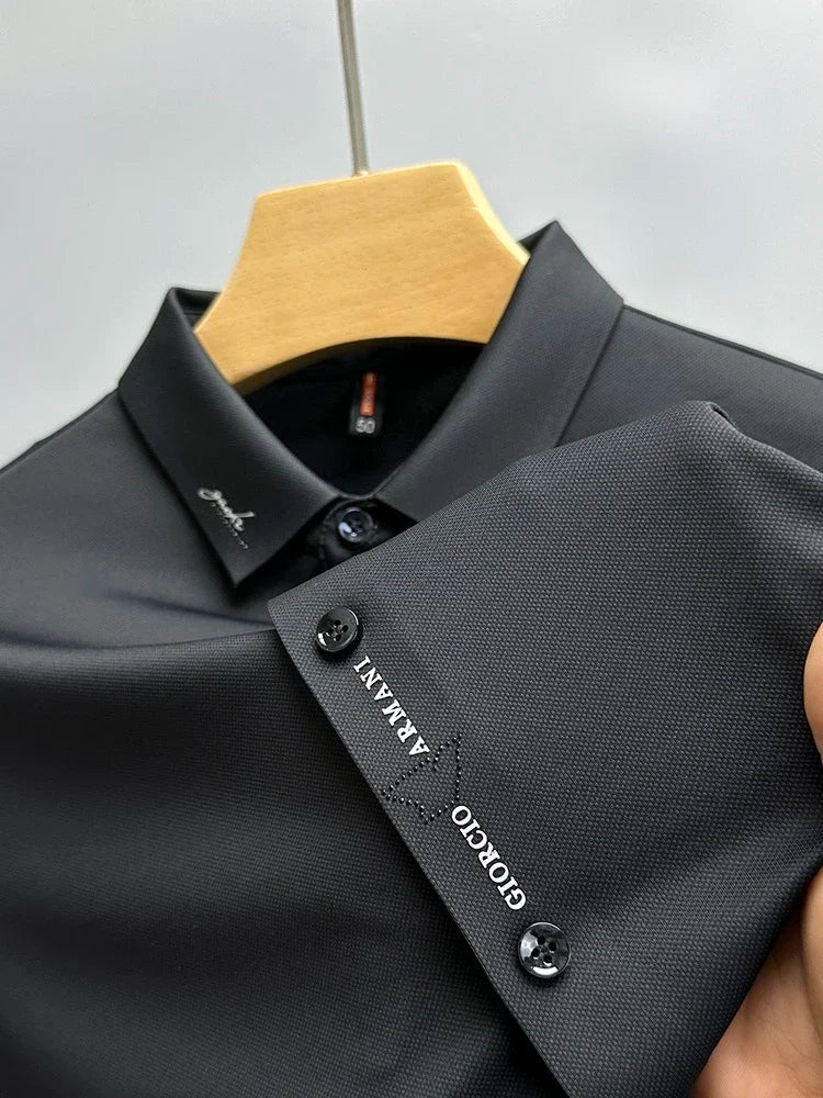 High-End Ice Silk Polo Shirt for Men