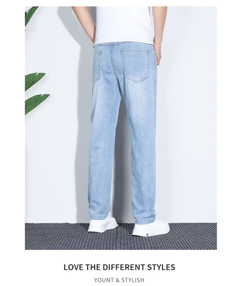 2025 Men’s High Waist Stretch Cotton Jeans