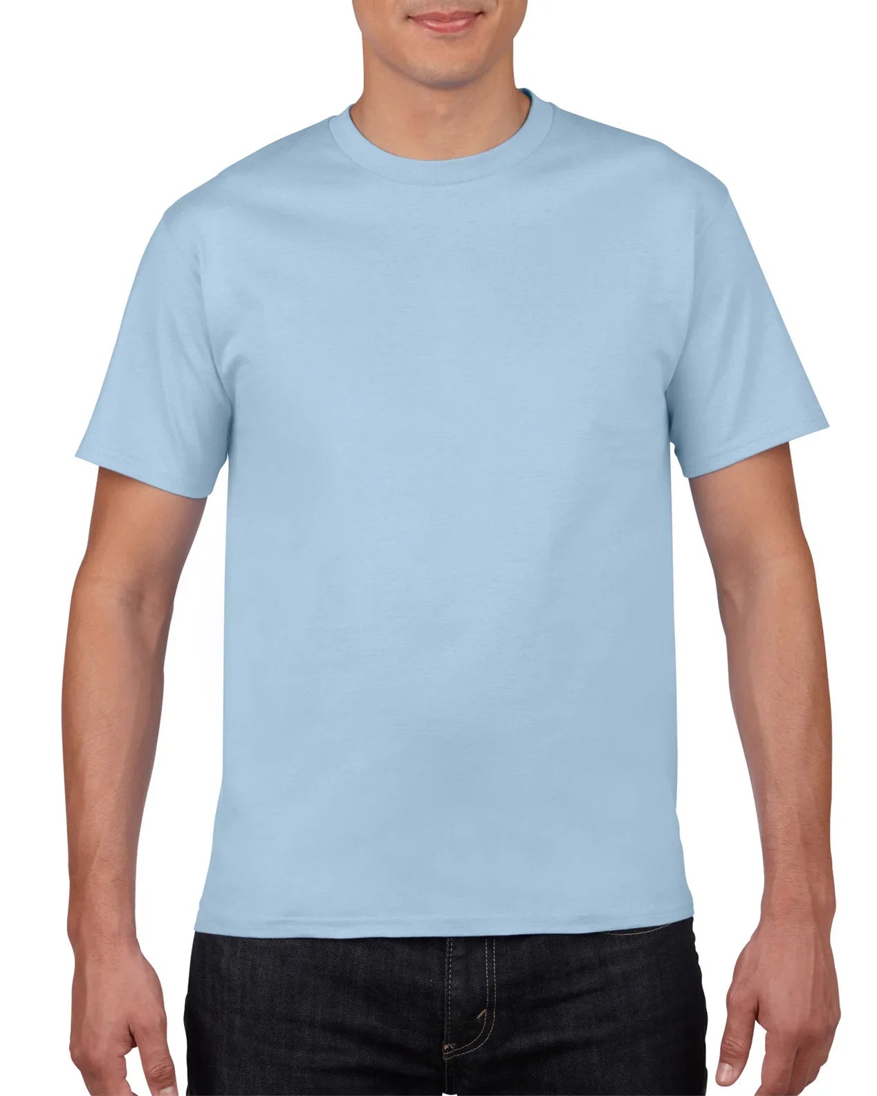 Solid Color O-Neck Tee for Men