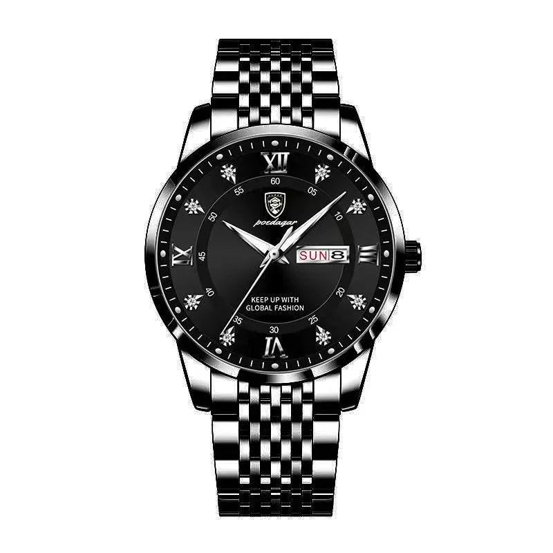 POEDAGAR Men's Luxury Quartz Watch – Stainless Steel