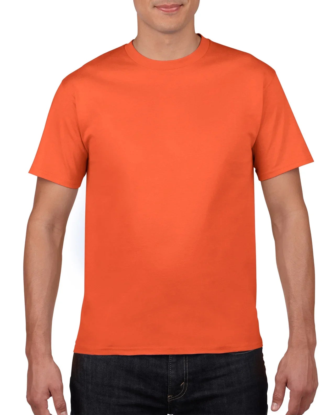 Solid Color O-Neck Tee for Men