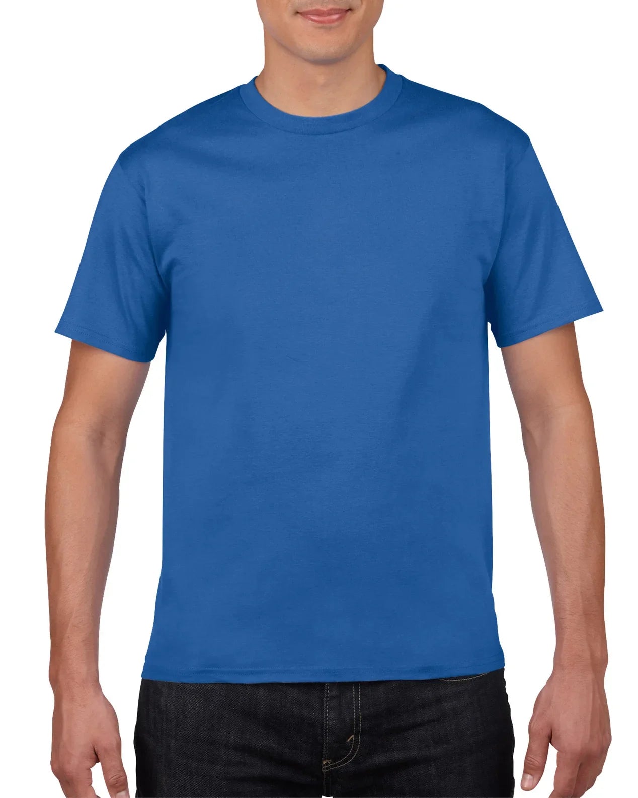 Solid Color O-Neck Tee for Men