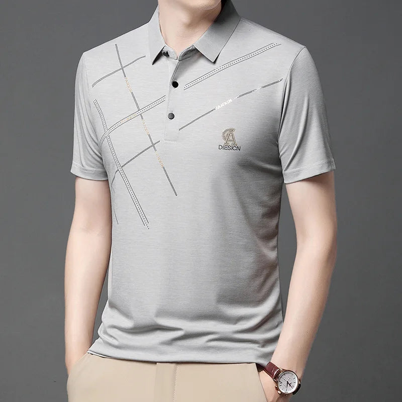 Men’s Summer Striped Polo Shirt