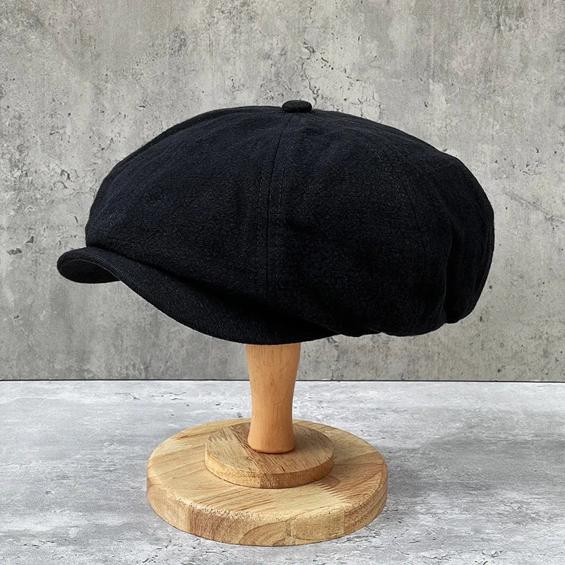 Cotton Linen Newsboy Cap