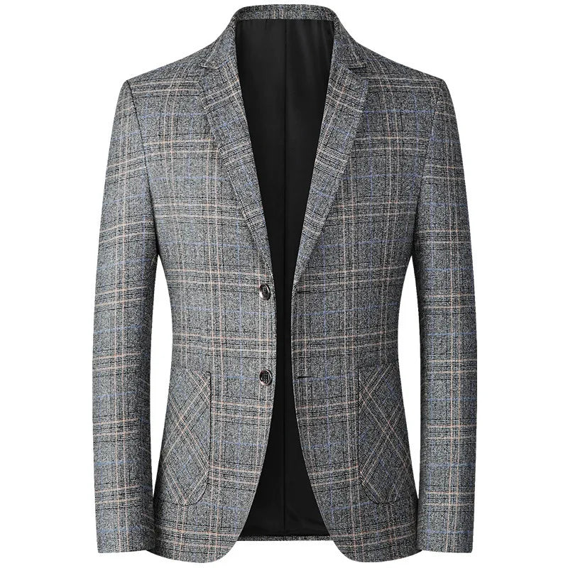 Spring Slim-Fit Single-Breasted Jacket for Middle-Aged