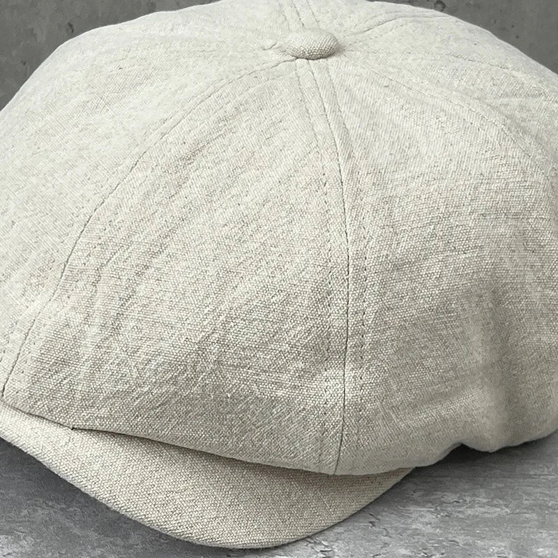 Cotton Linen Newsboy Cap
