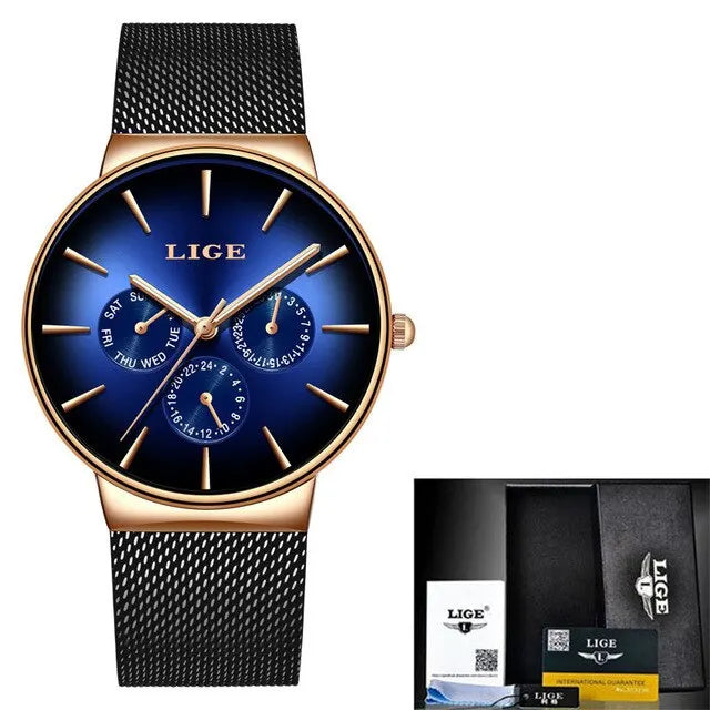 New LIGE Ultra-Thin Men's Watch