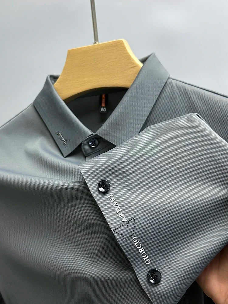 High-End Ice Silk Polo Shirt for Men