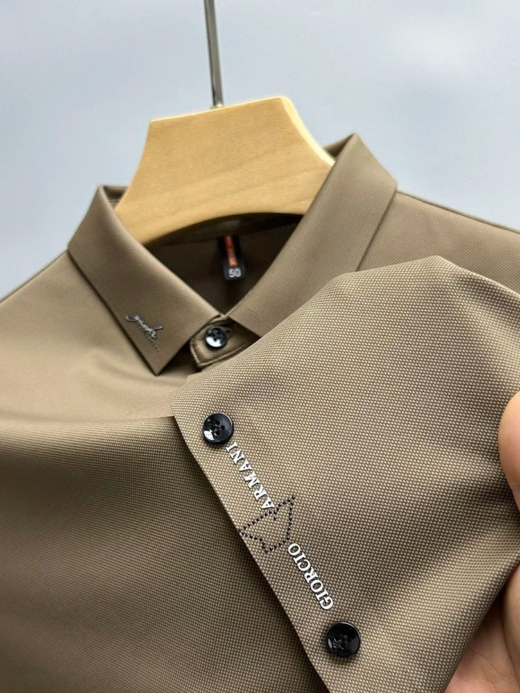 High-End Ice Silk Polo Shirt for Men