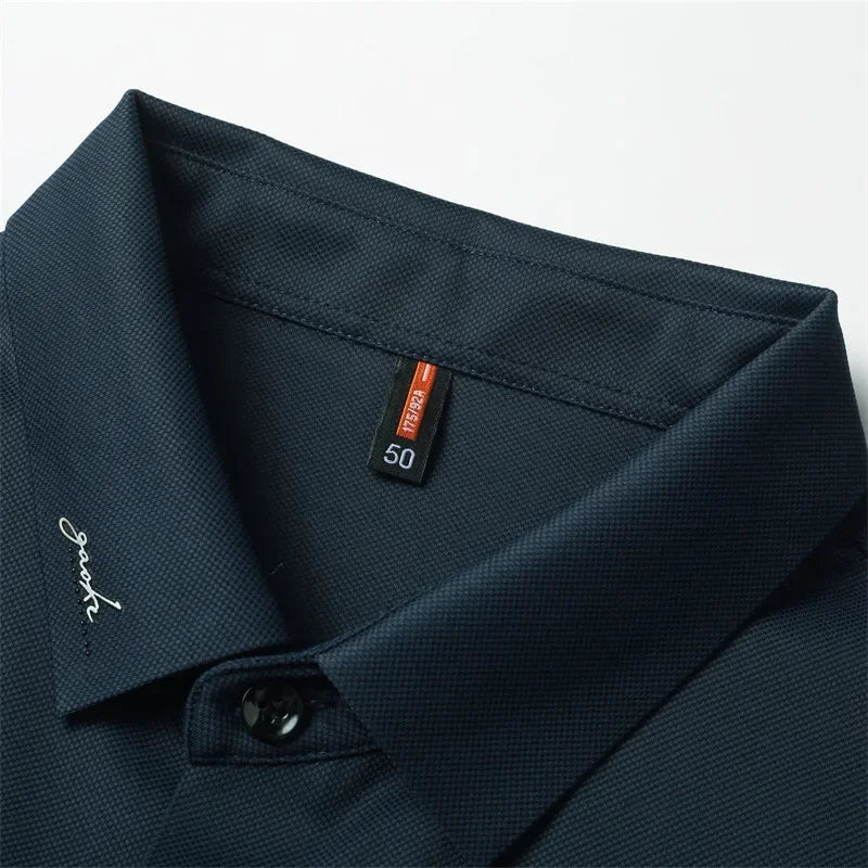 High-End Ice Silk Polo Shirt for Men