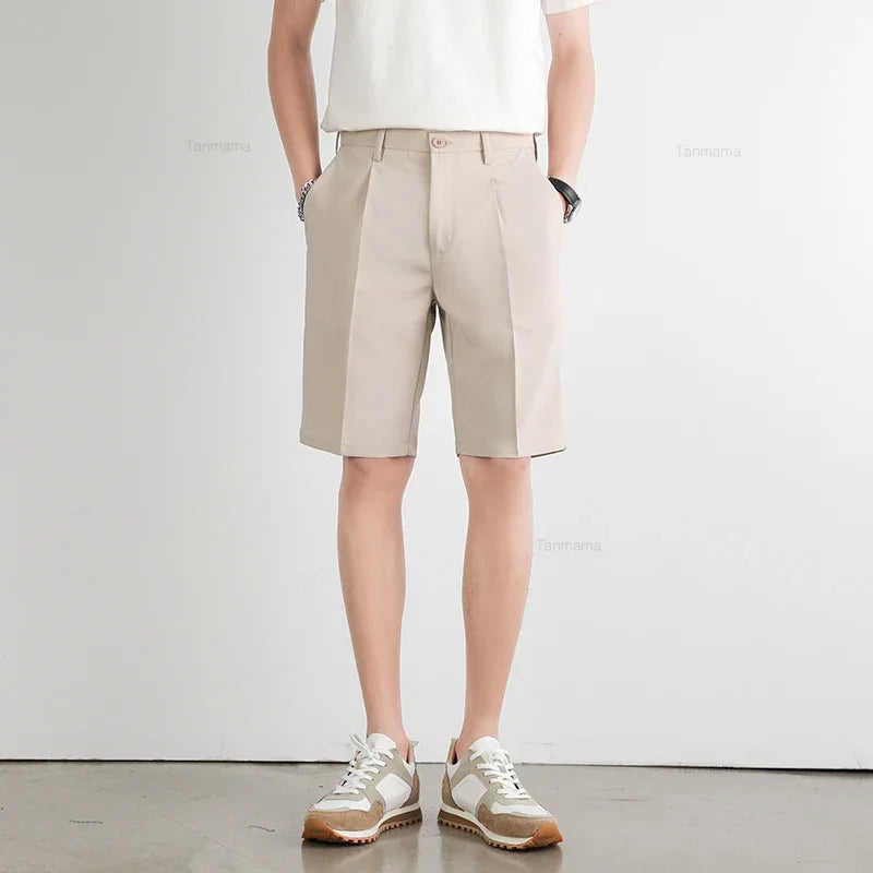 Summer Men's Knee-Length Dress Shorts