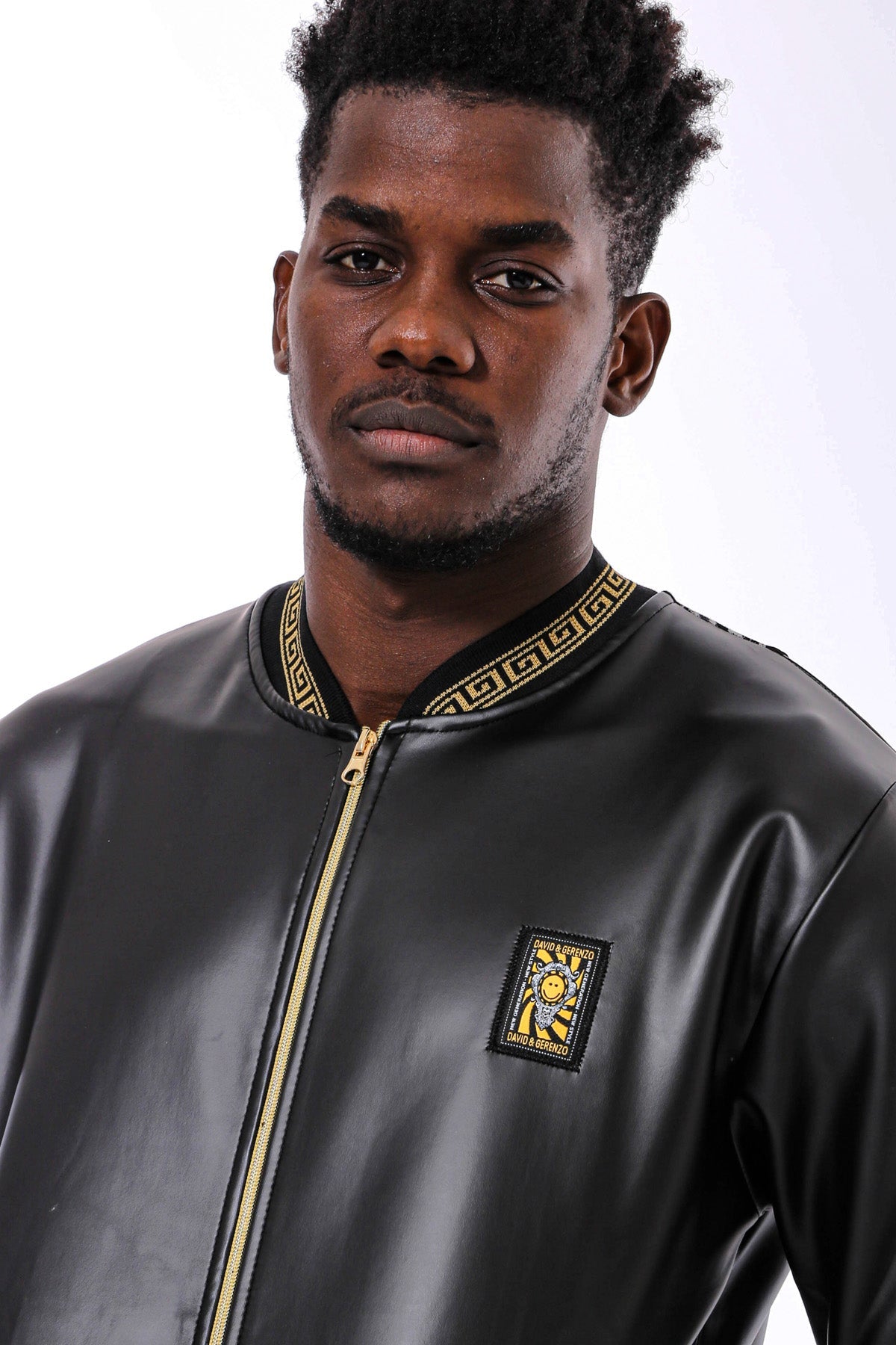 Black Leather Touch Seasonal Coat