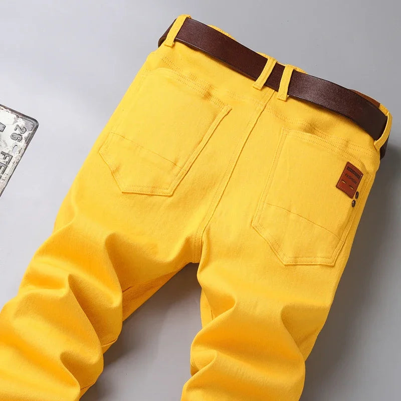 6-Color Men’s Stretch Cotton Straight-Leg Jeans