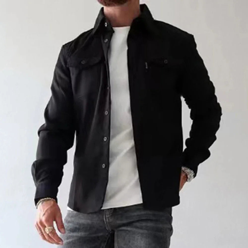 KOALA SYDNEY Koala Sydney Casual Long-Sleeved Shirt Jacket Men'S Autumn And Winter New American Street Fashion Solid Color Workwear Men'S Shirt