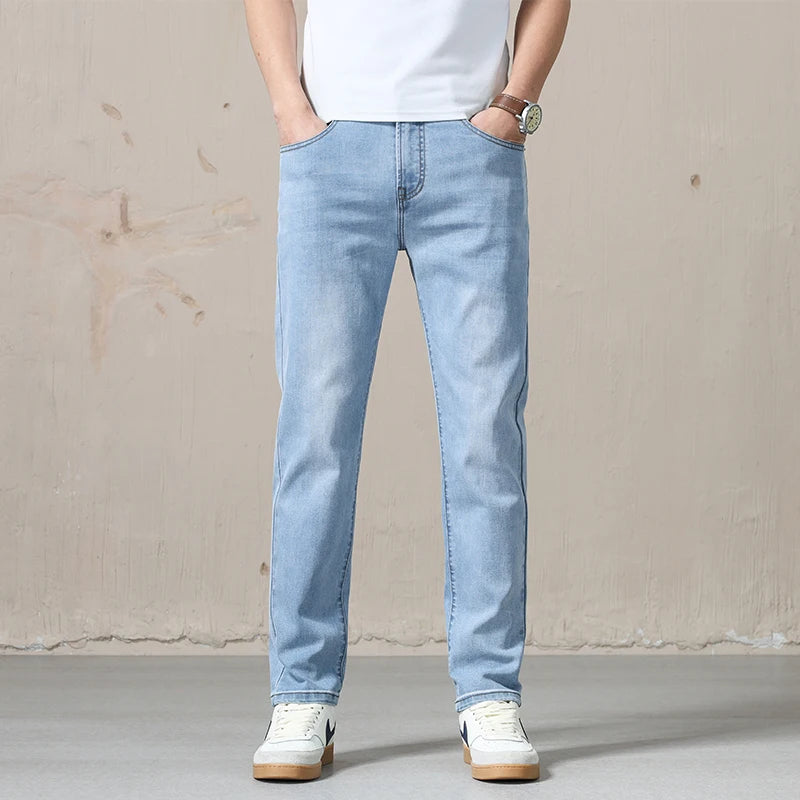 High-Quality Modal Blend Men’s Straight Jeans