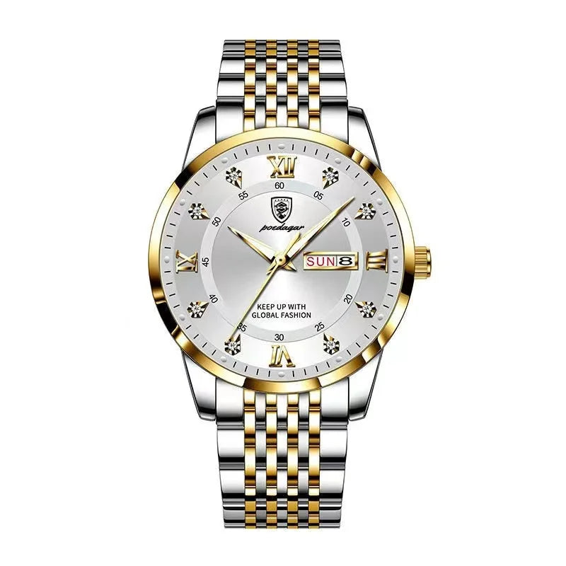 POEDAGAR Men's Luxury Quartz Watch – Stainless Steel