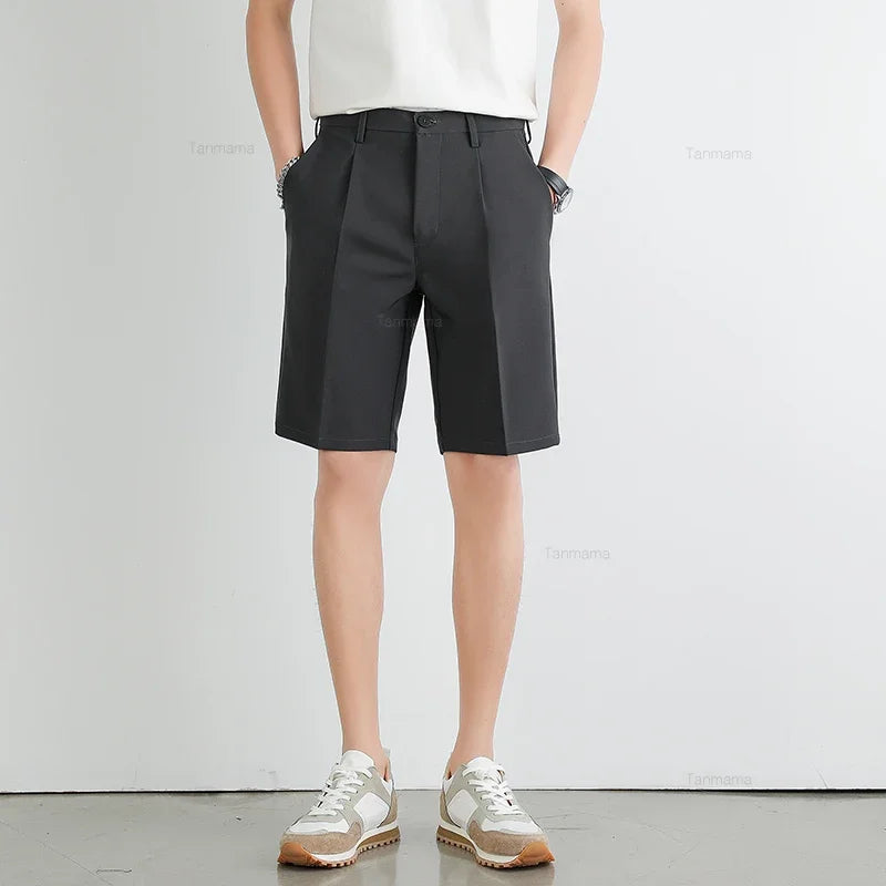 Summer Men's Knee-Length Dress Shorts