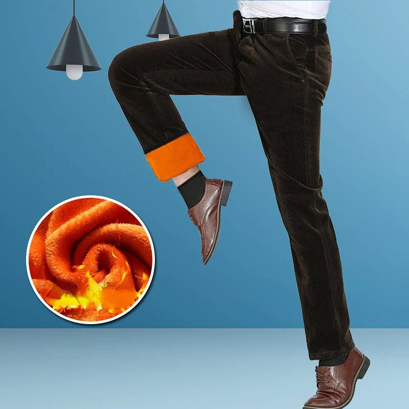 Men’s Autumn & Winter Corduroy Fleece-Lined Pants