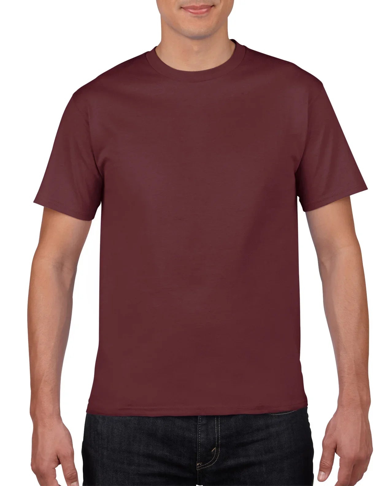 Solid Color O-Neck Tee for Men