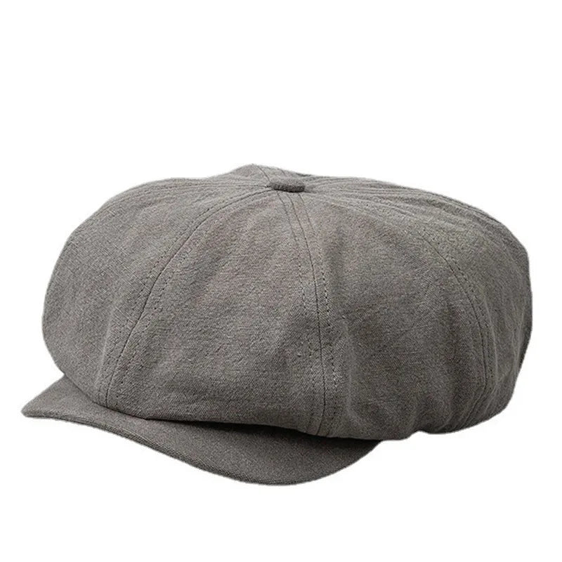 Cotton Linen Newsboy Cap