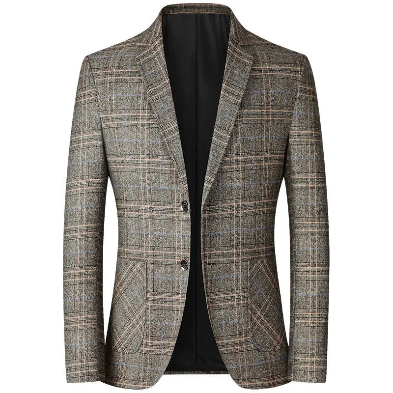 Spring Slim-Fit Single-Breasted Jacket for Middle-Aged