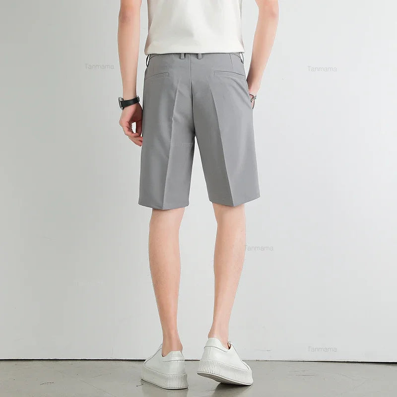 Summer Men's Knee-Length Dress Shorts