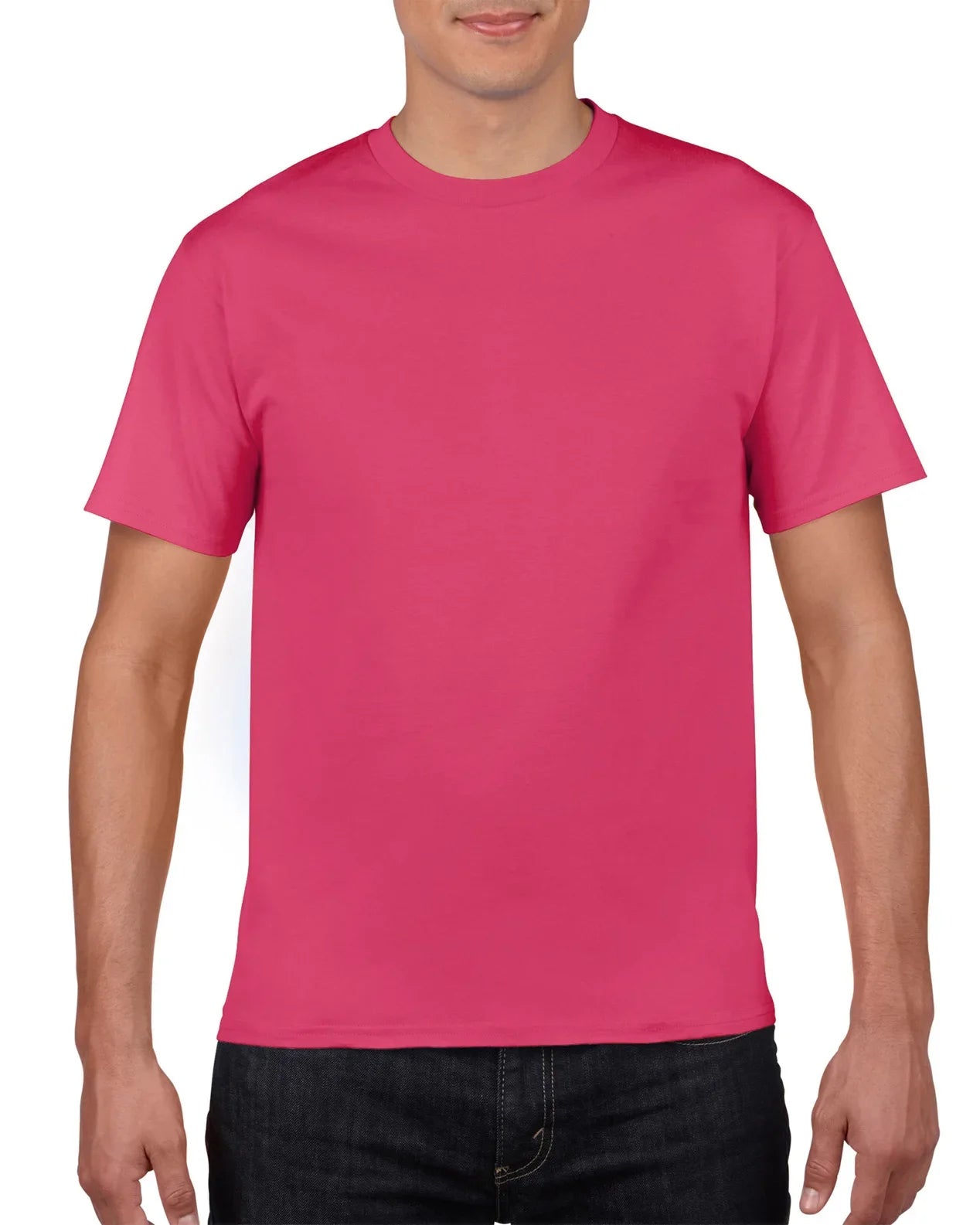 Solid Color O-Neck Tee for Men