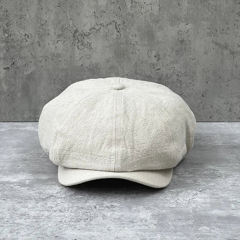 Cotton Linen Newsboy Cap