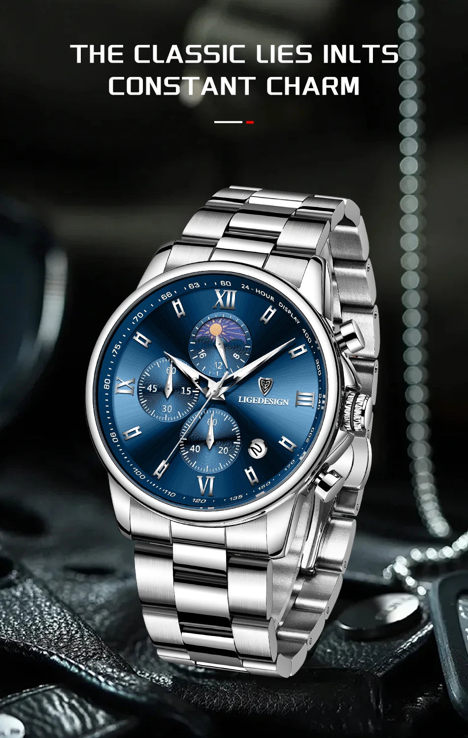 LIGE Men’s Luxury Fashion Watch