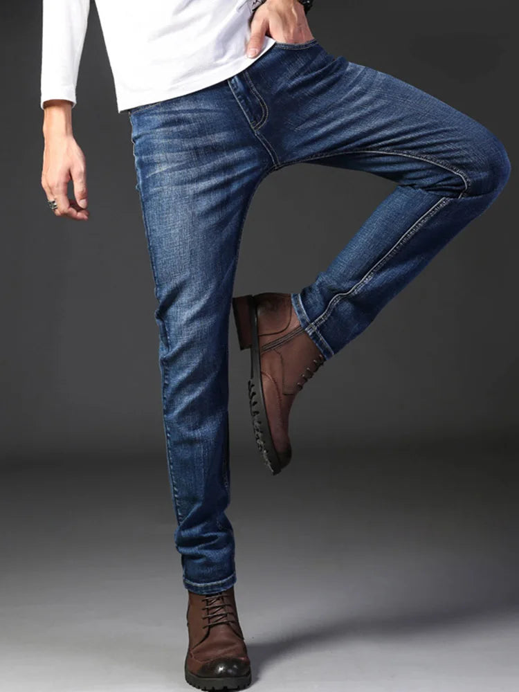 Spring & Autumn Men’s Classic Straight Jeans